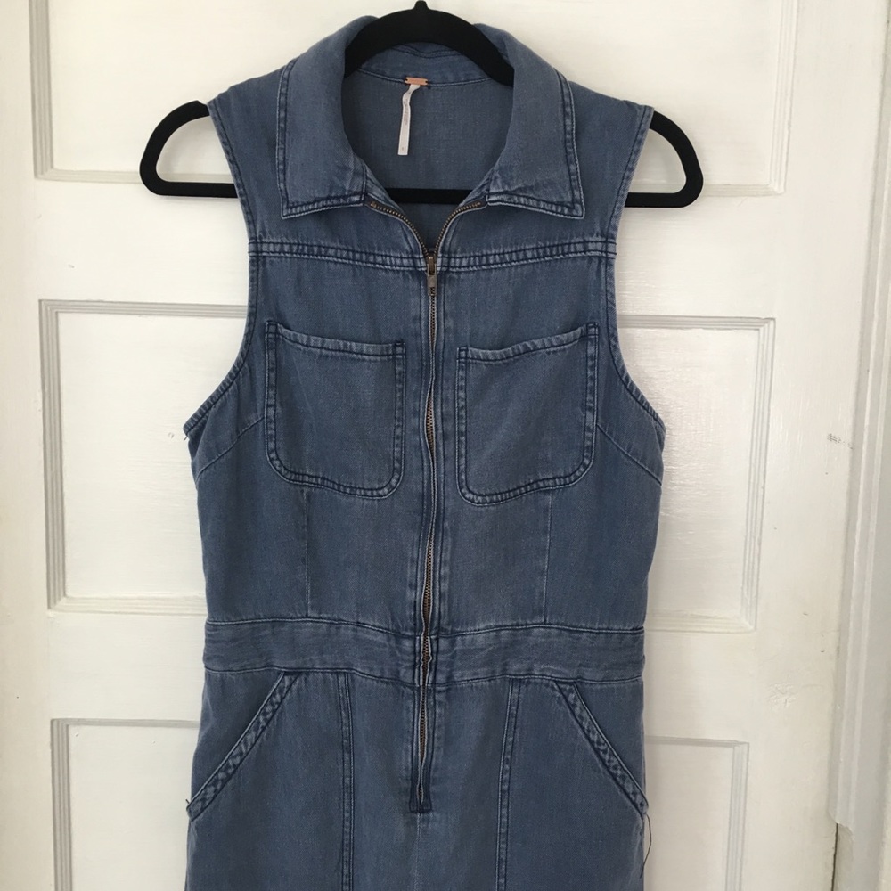 Free People Denim Jumpsuit